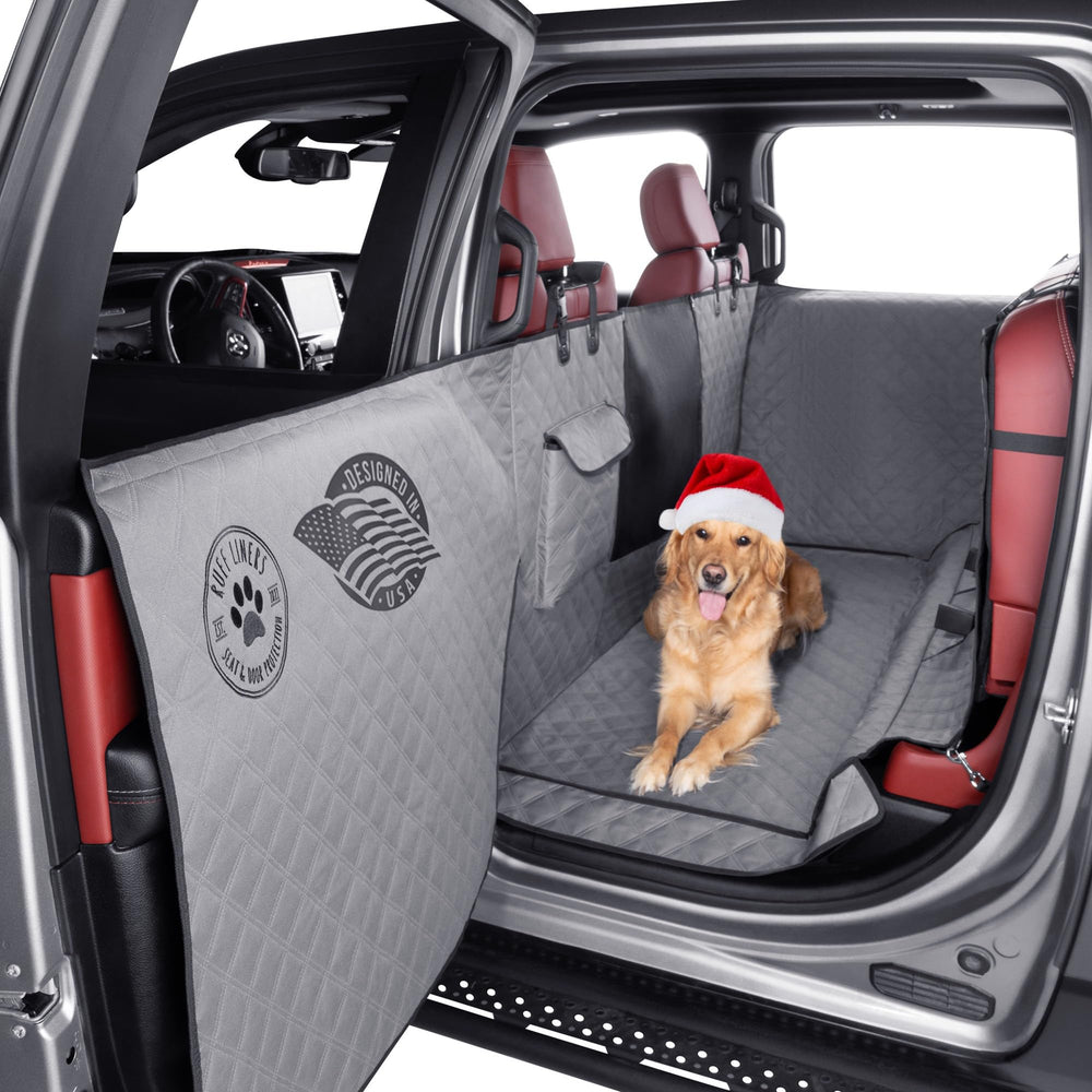 Ruff Liners XL floor cover protects backseat and door panels during muddy trips.