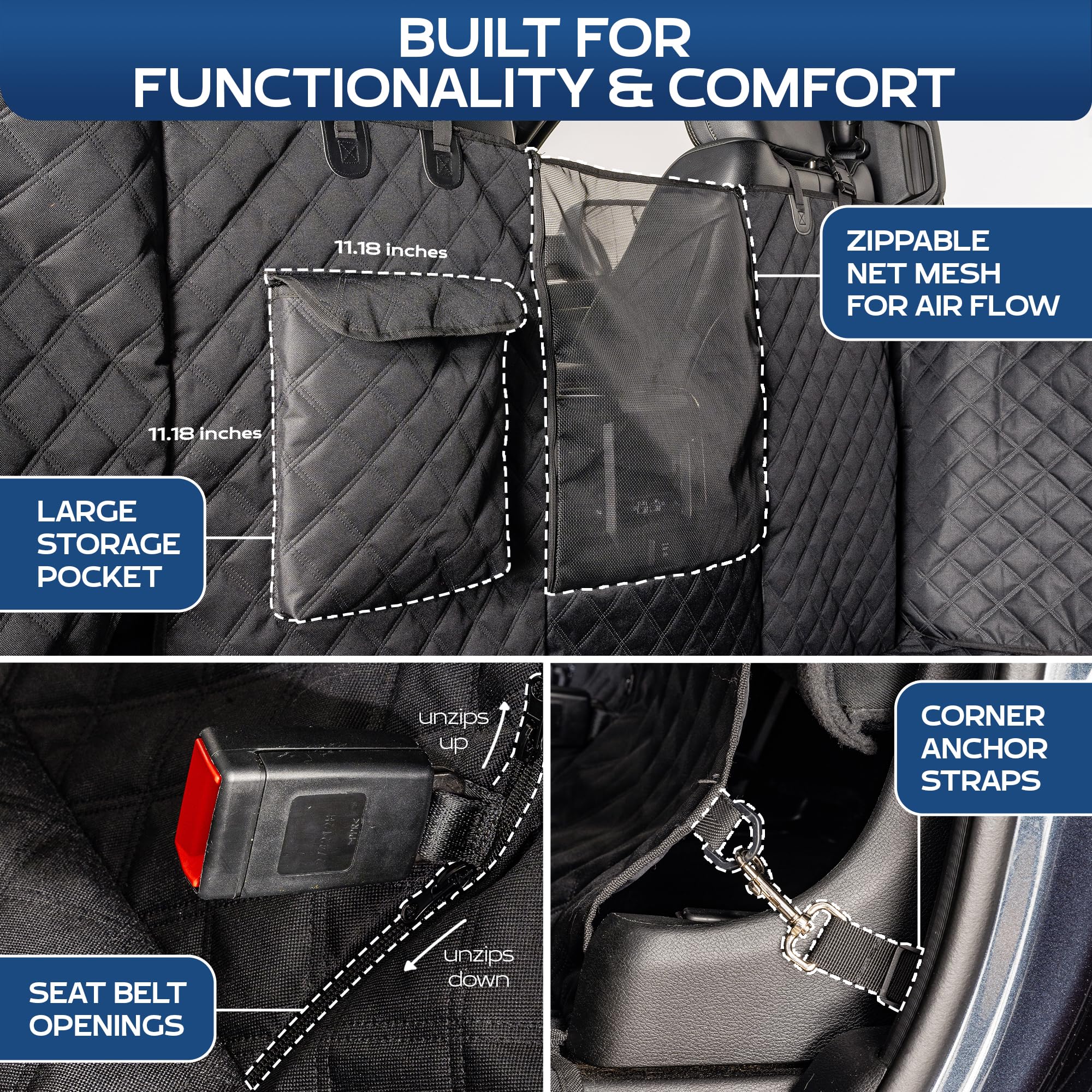 Ruff Liners XL Floor Cover machine-washable design simplifies back-seat cleaning after trips.