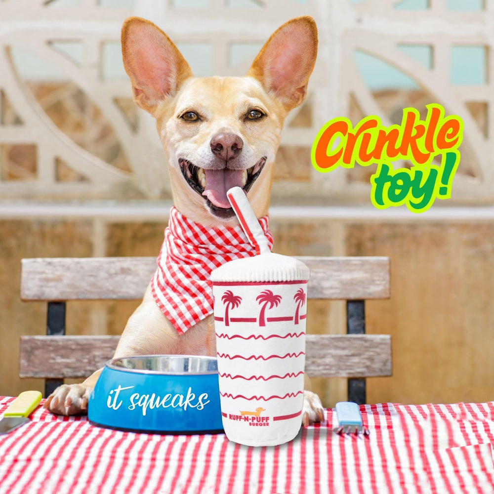 RUFF PUFF Palm Cup Toy makes a fun gift for dog lovers.