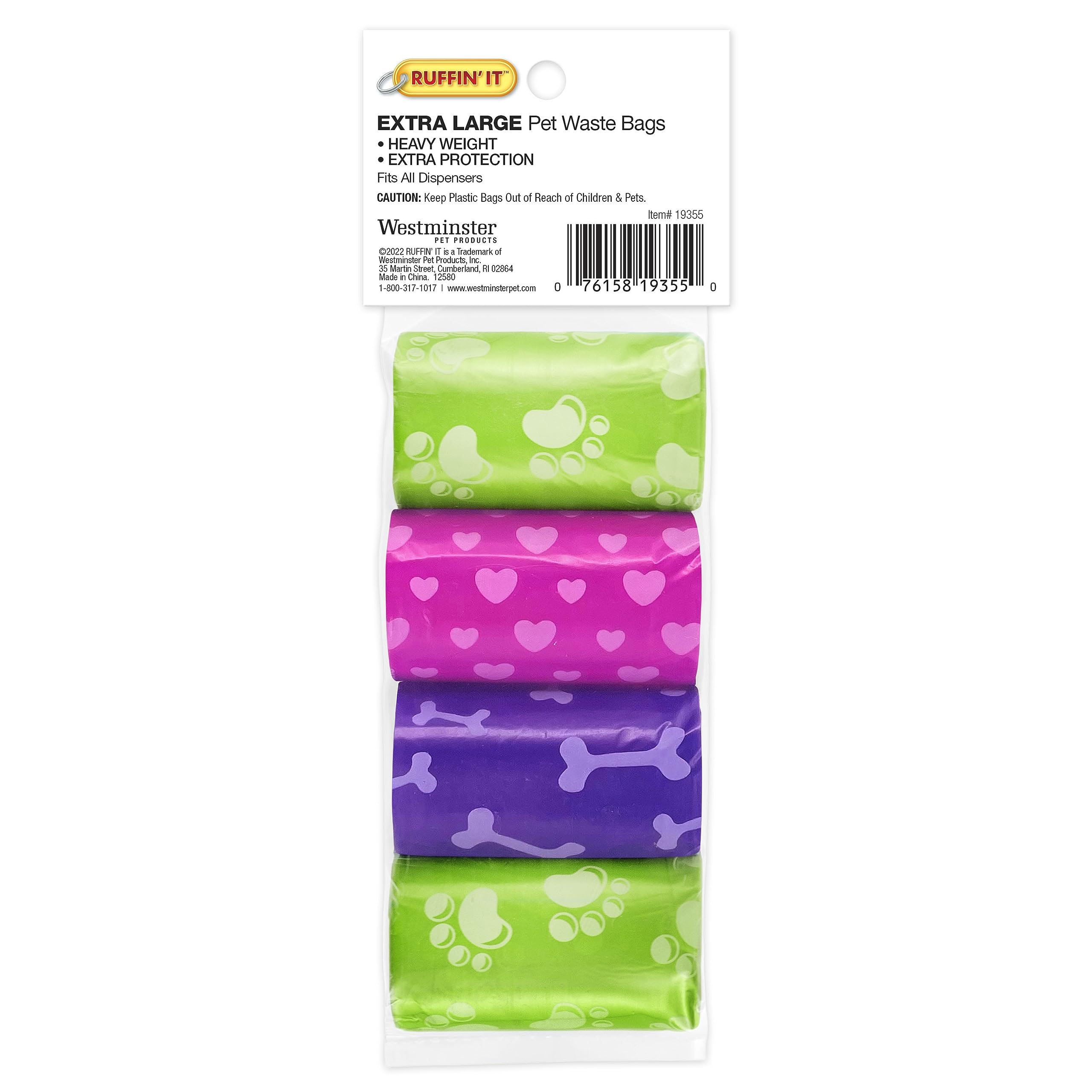 Ruffin' It bags fit all dispensers for easy, on-the-go cleanup.