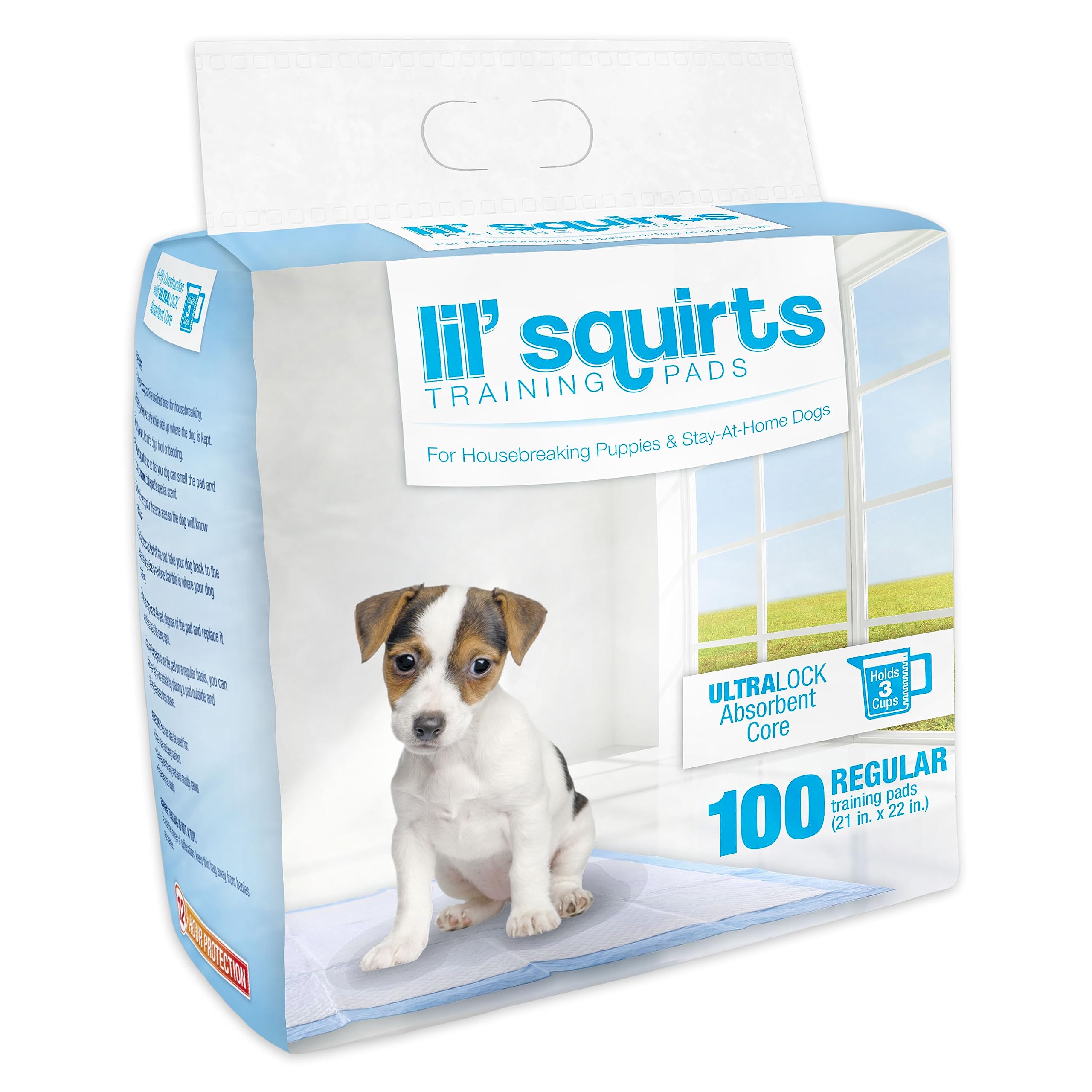 RUFFIN' IT Lil’ Squirts training pads pack shot for long-term puppy house training.
