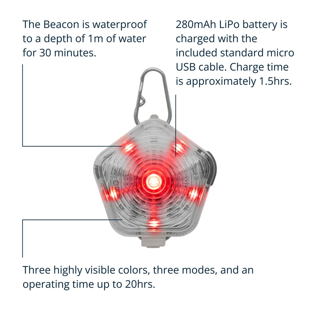Ruffwear Beacon light viewed from all angles for constant visibility