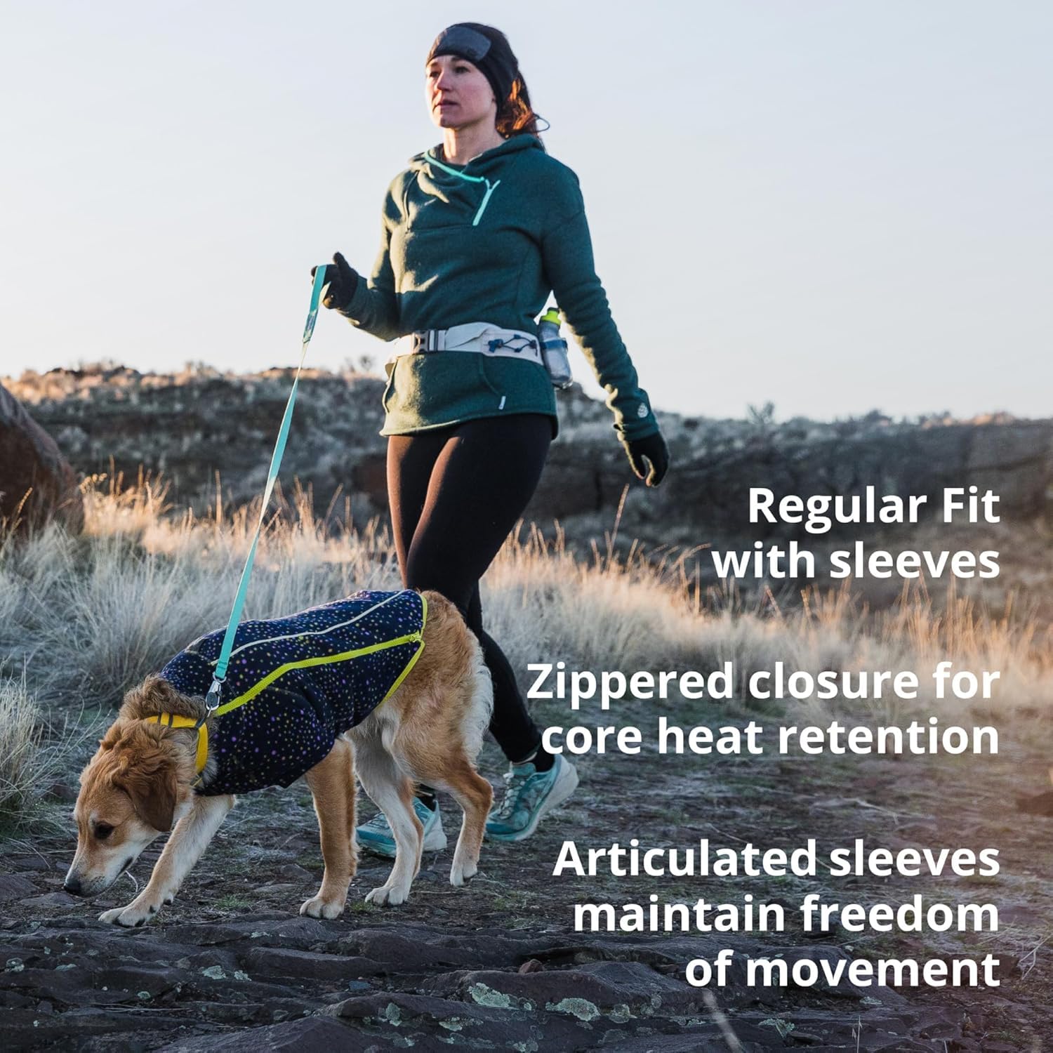 Ruffwear Climate Changer easy-on full-length zipper detail