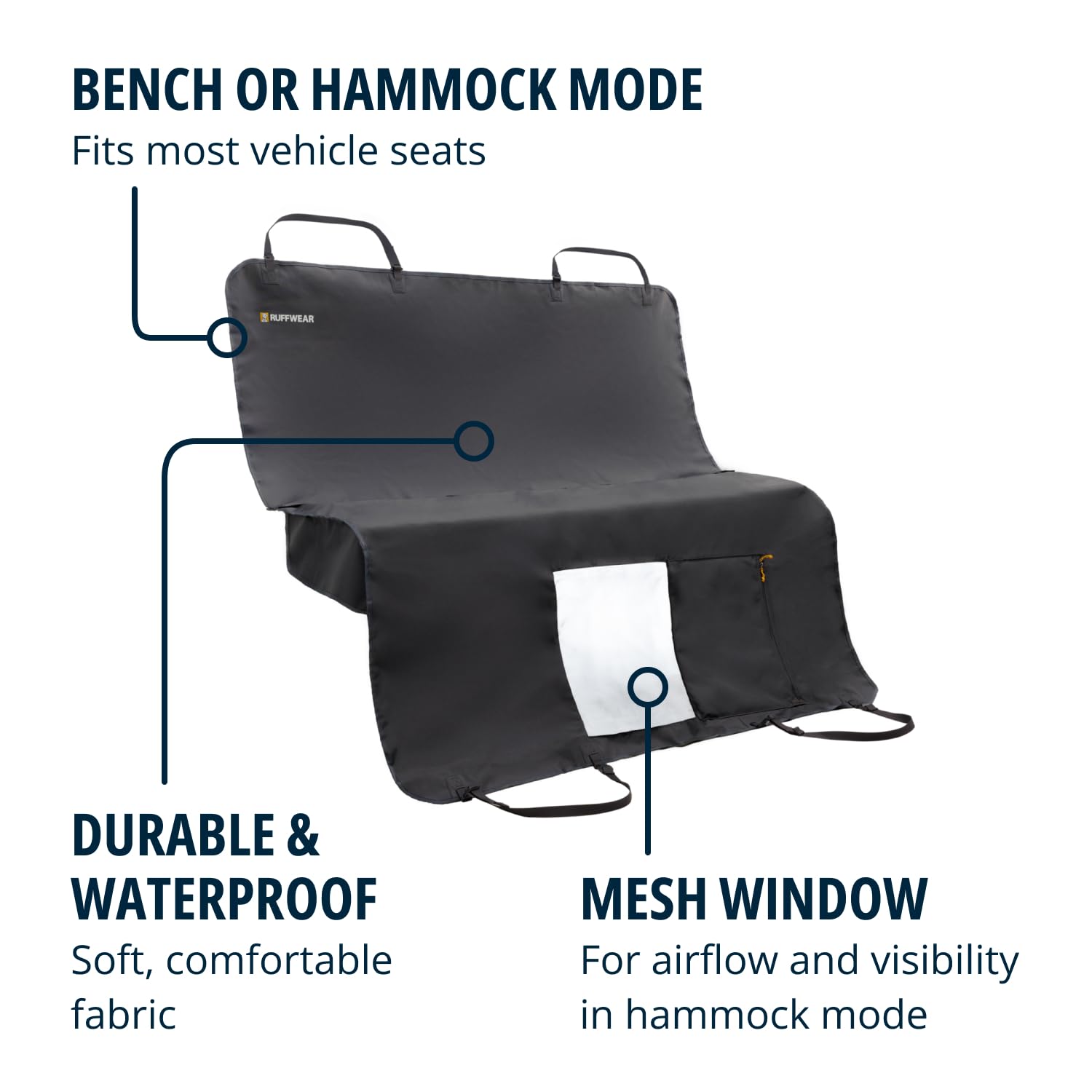 Ruffwear Dirtbag full cargo setup shields back seat and gear space