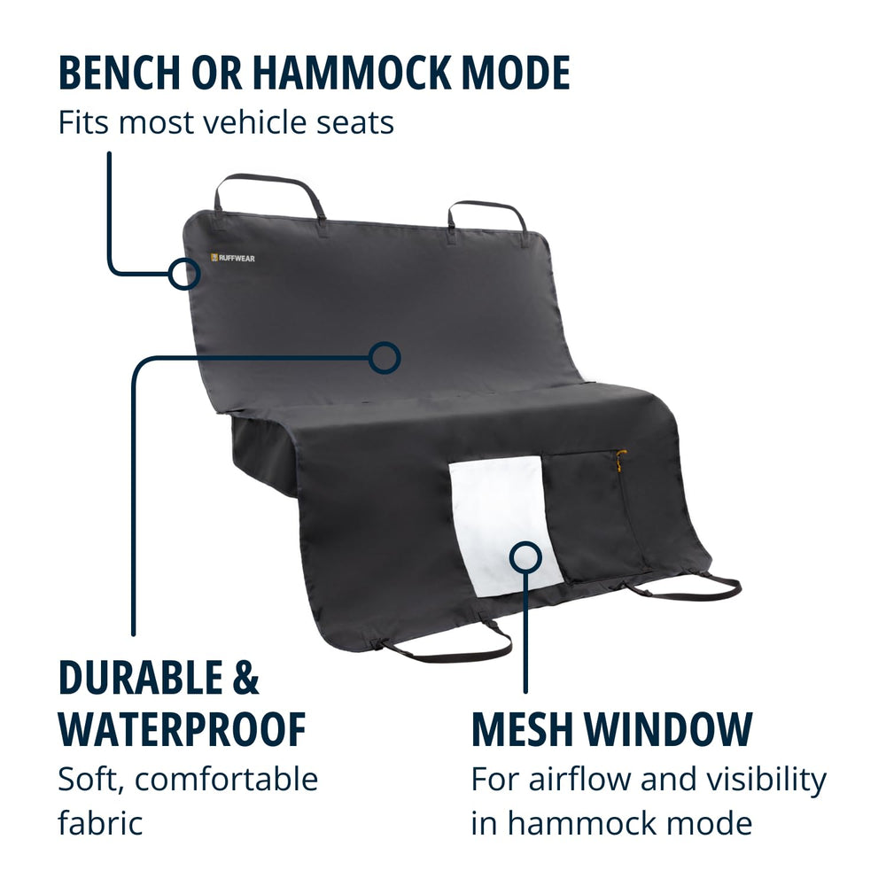 Ruffwear Dirtbag full cargo setup shields back seat and gear space