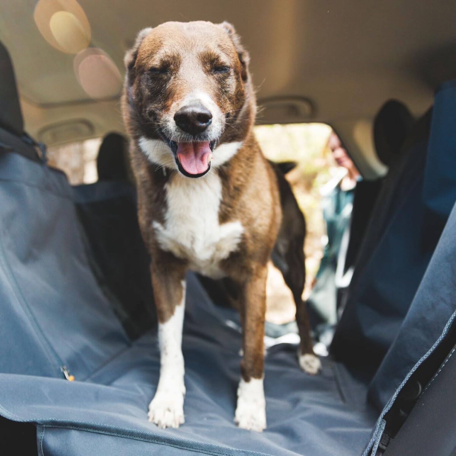 Ruffwear Dirtbag seat cover with stuffer cleats and seat anchors for stability