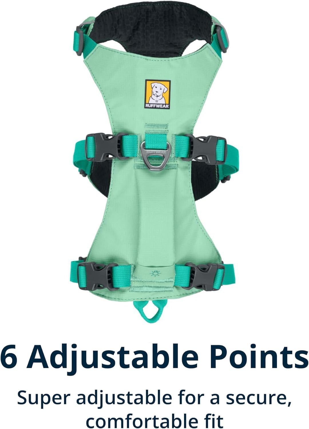 Ruffwear Flagline six adjustment points for a snug fit
