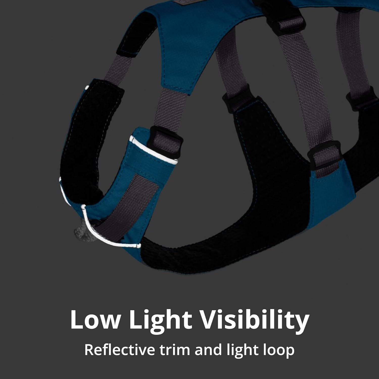 Ruffwear Flagline adjustment-points shows six-point fit for dogs of all shapes