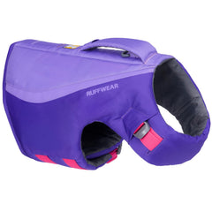 Ruffwear Float Coat dog life jacket on a swimming dog for safety.