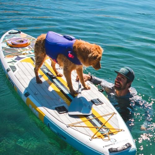 Ruffwear Float Coat size chart and fit guidance visual.