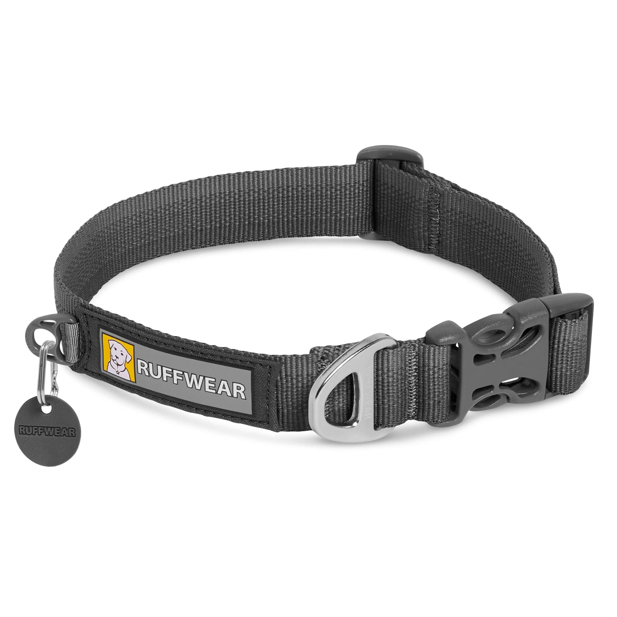 Ruffwear Front Range Collar with tubelok webbing shows durable colorfast strap for rugged daily adventures.