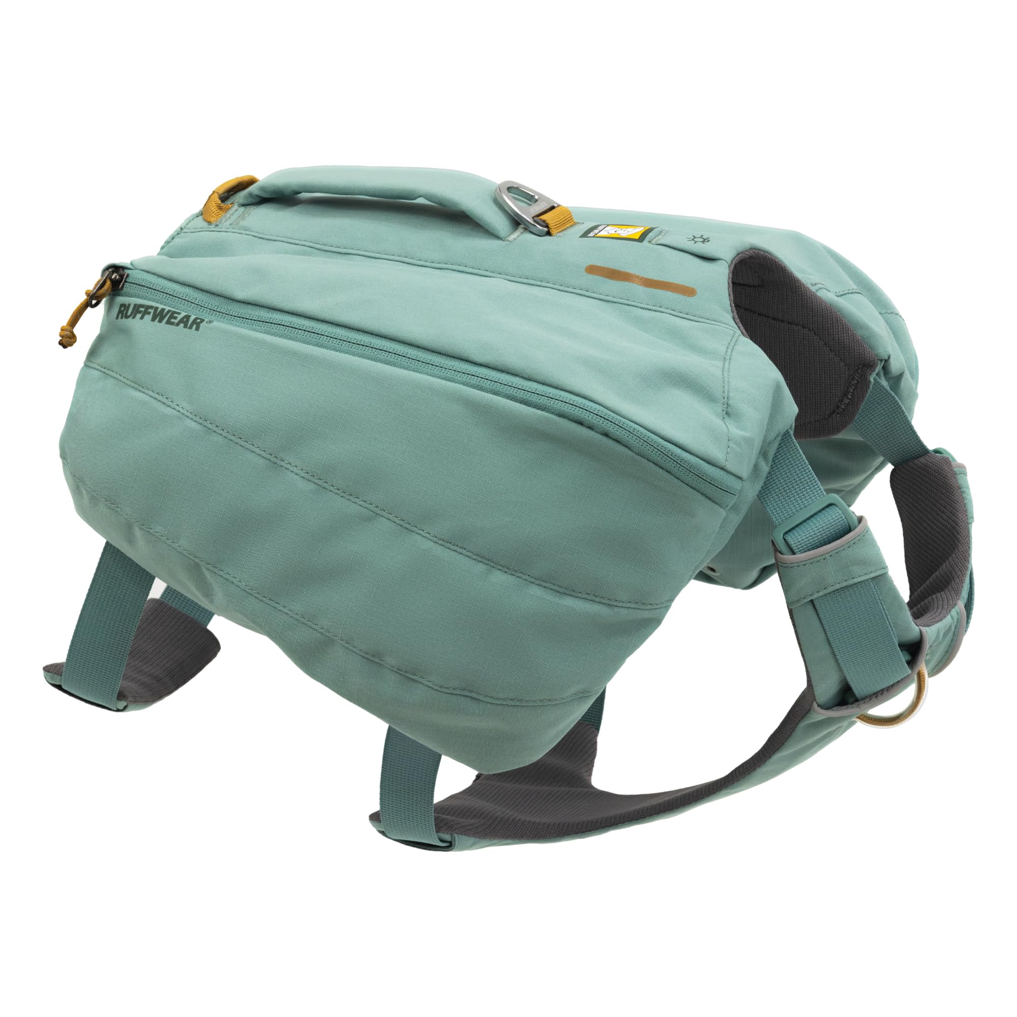 Ruffwear Front Range Day Pack back view shows a comfortable, bounce-free fit for long hikes.