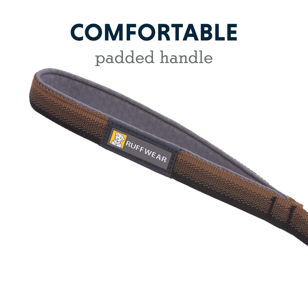 Ruffwear Front Range Leash padded handle offers comfort on longer walks or hikes.