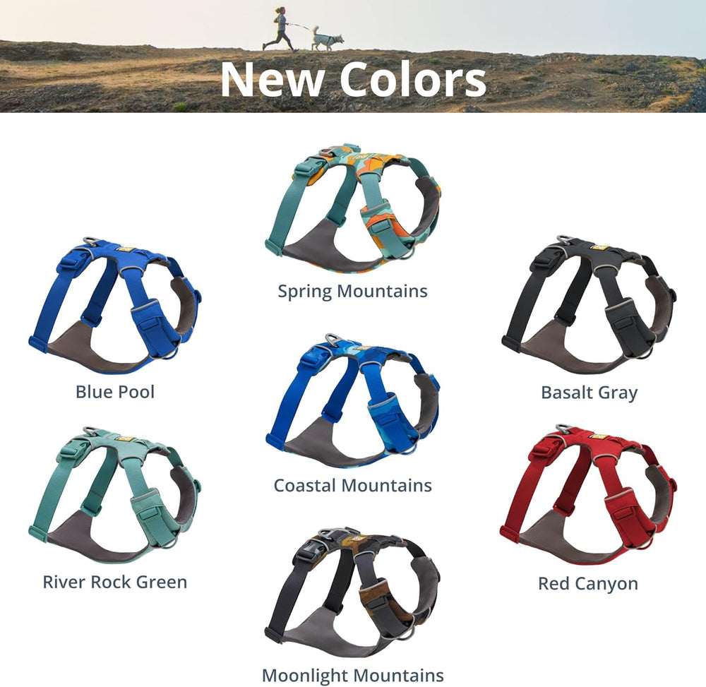 Ruffwear Front Range reflective trim improves visibility during early or late walks.