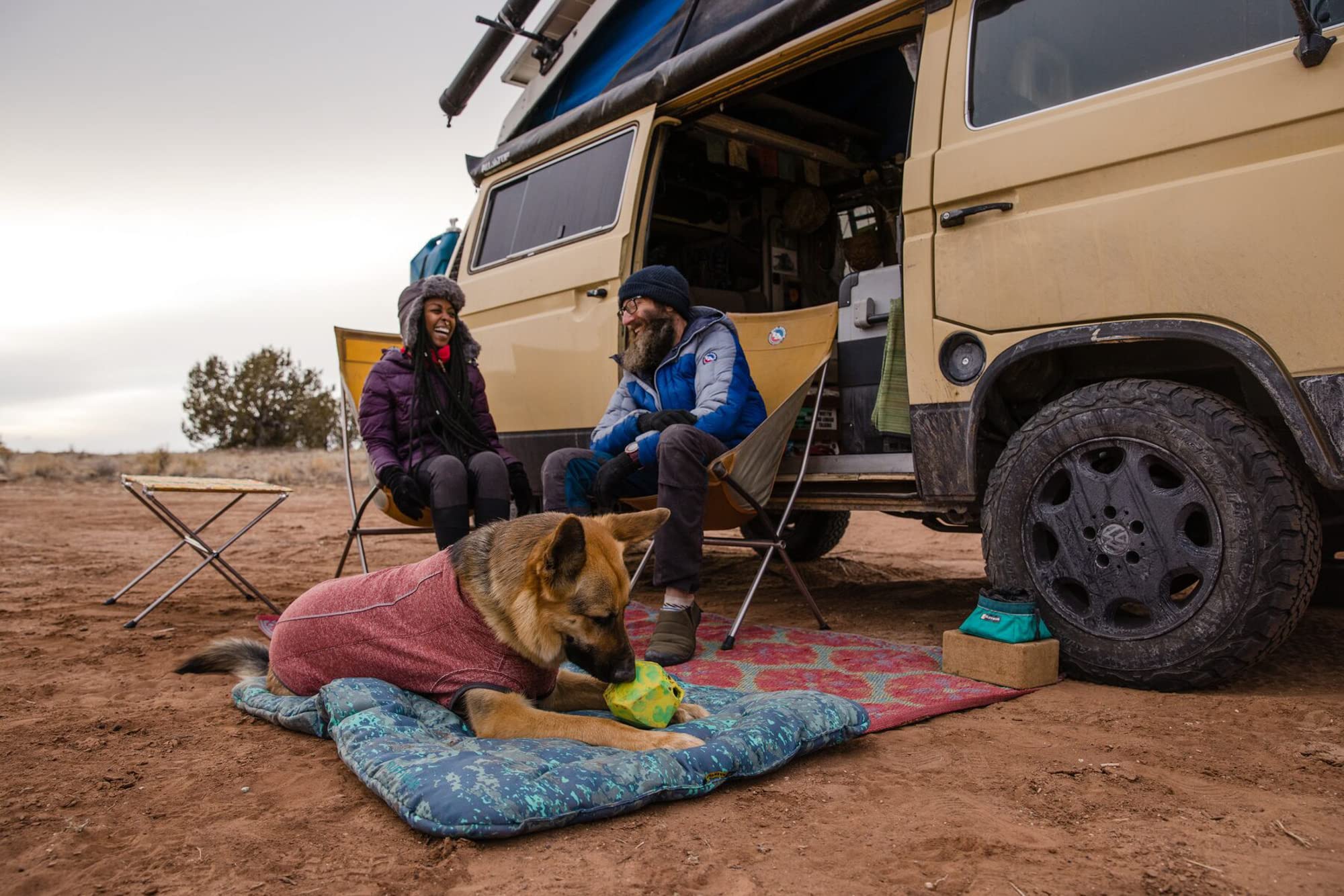 Ruffwear Hemp Hound Sweater worn during urban-trail dog walks.