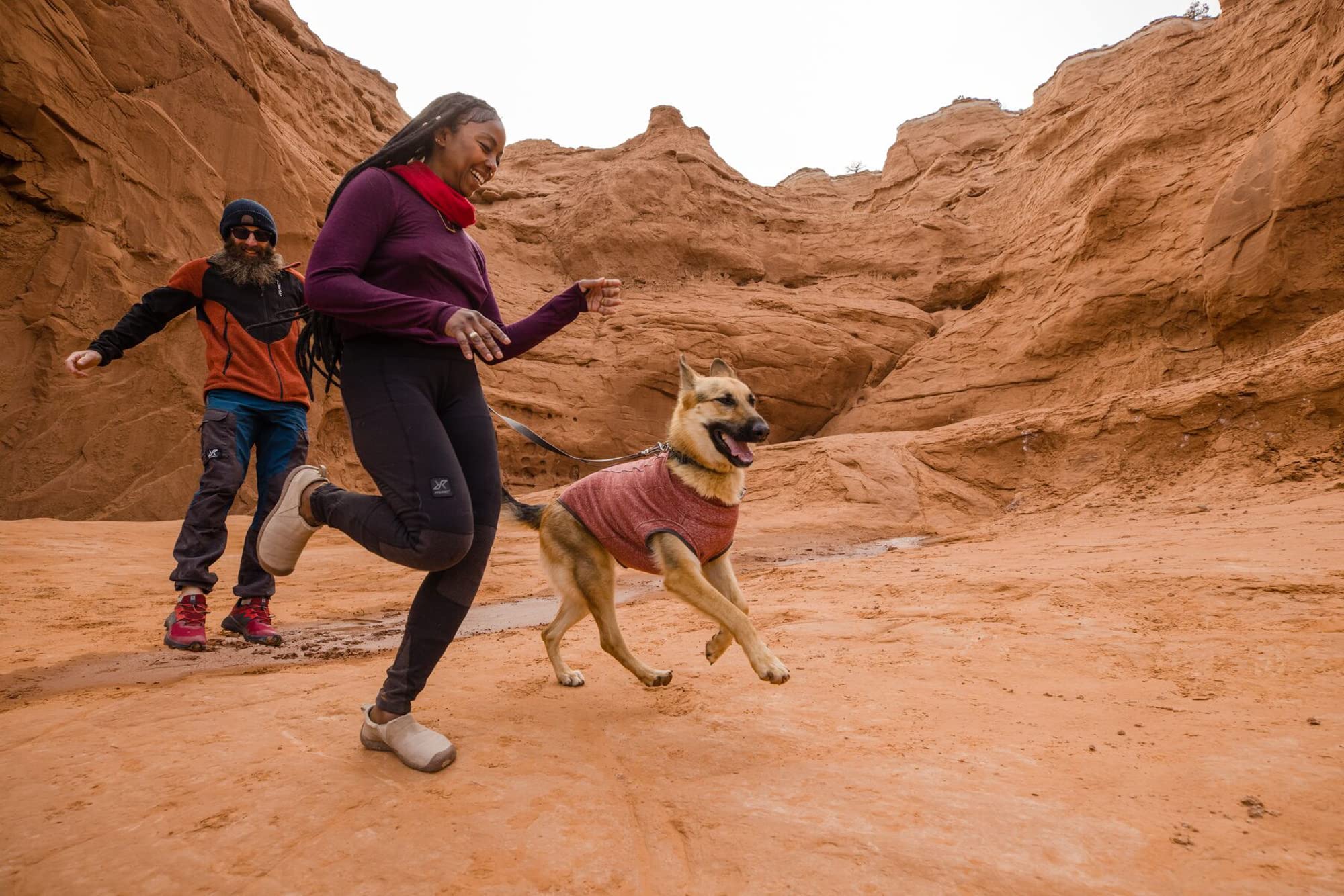 Ruffwear Hemp Hound Sweater reflective trim for low-light visibility.
