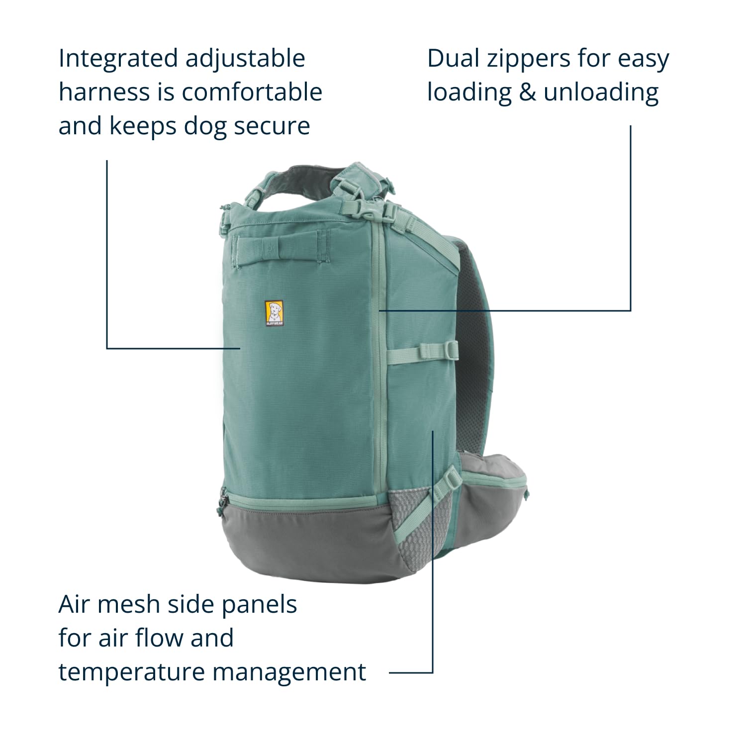 Ruffwear Hitch Hiker inside-padding highlights plush EVA padding for dog comfort.