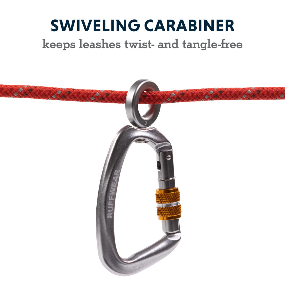 Ruffwear Knot-A-Hitch interior-core rope with woven sheath close-up.