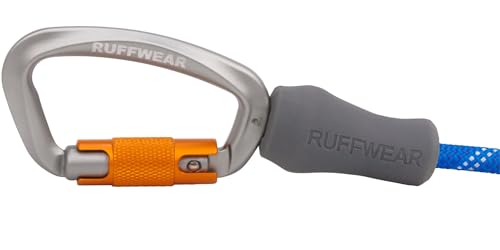 Ruffwear Knot-a-Leash reflective rope detail highlights high visibility for dawn or dusk walks.