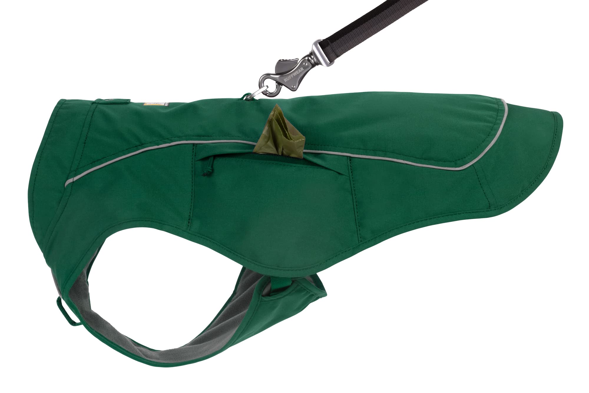 Ruffwear Overcoat Fuse cozy fleece lining keeps dogs warm on cool days