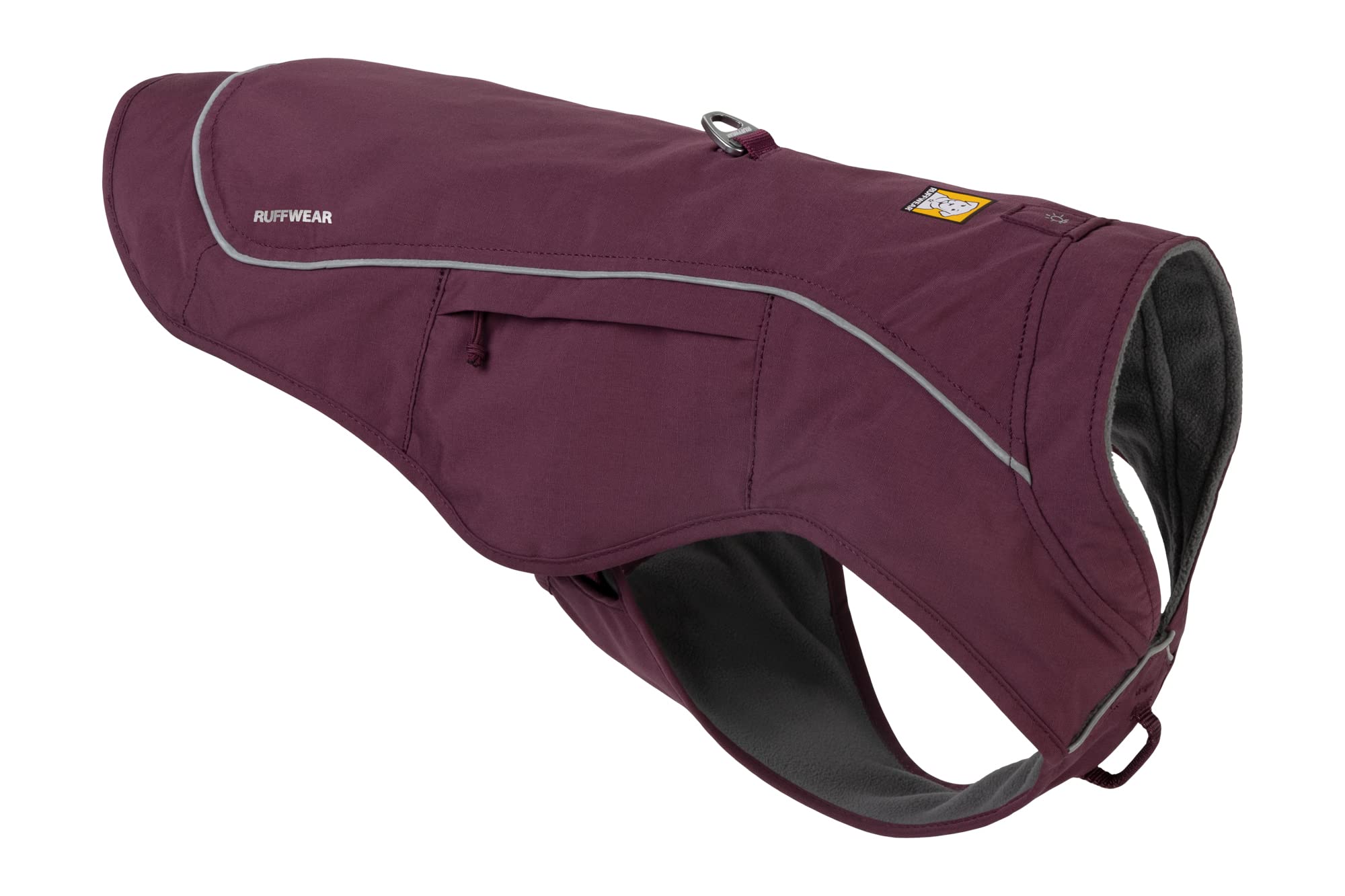 Ruffwear Overcoat Fuse fleece lining provides cold-weather warmth and cozy comfort.