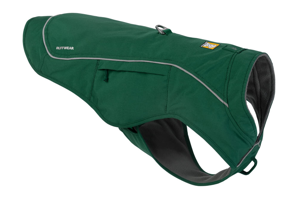 Ruffwear Overcoat Fuse reflective trim improves visibility during dusk walks