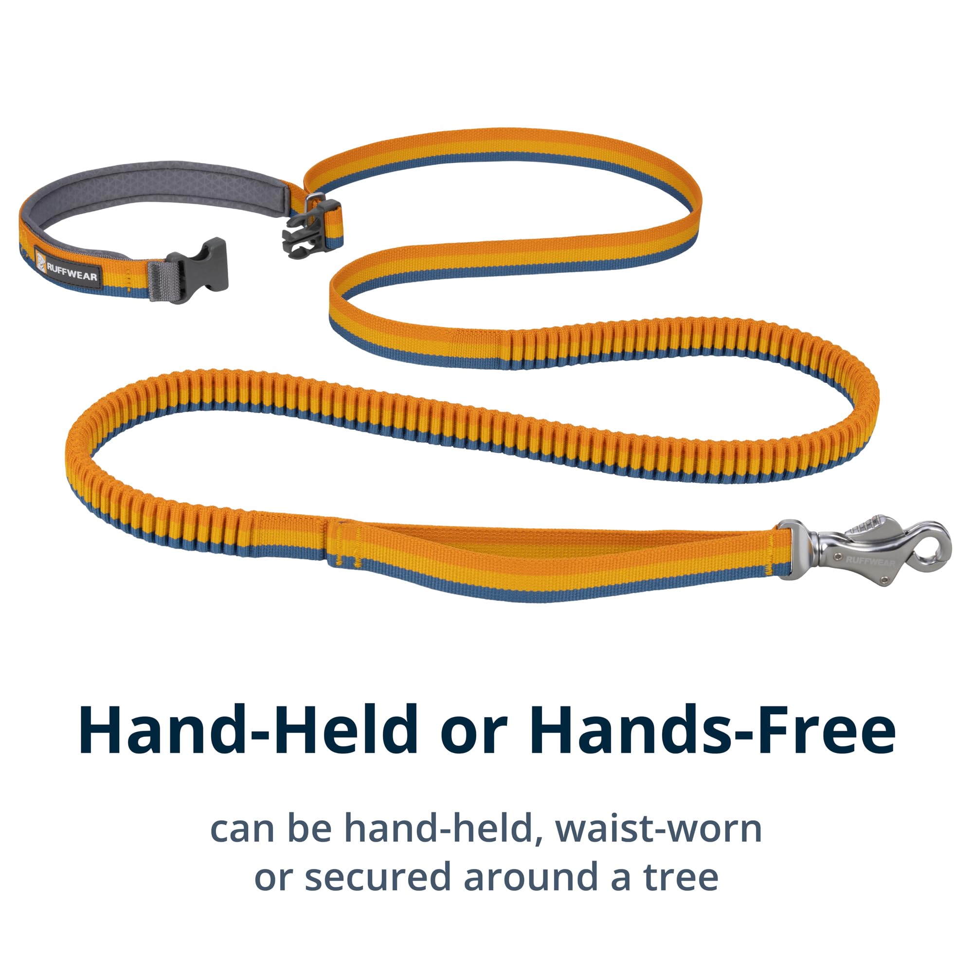 Ruffwear Roamer Bungee leash accessory-loop illustrates convenient pickup-bag clip storage.