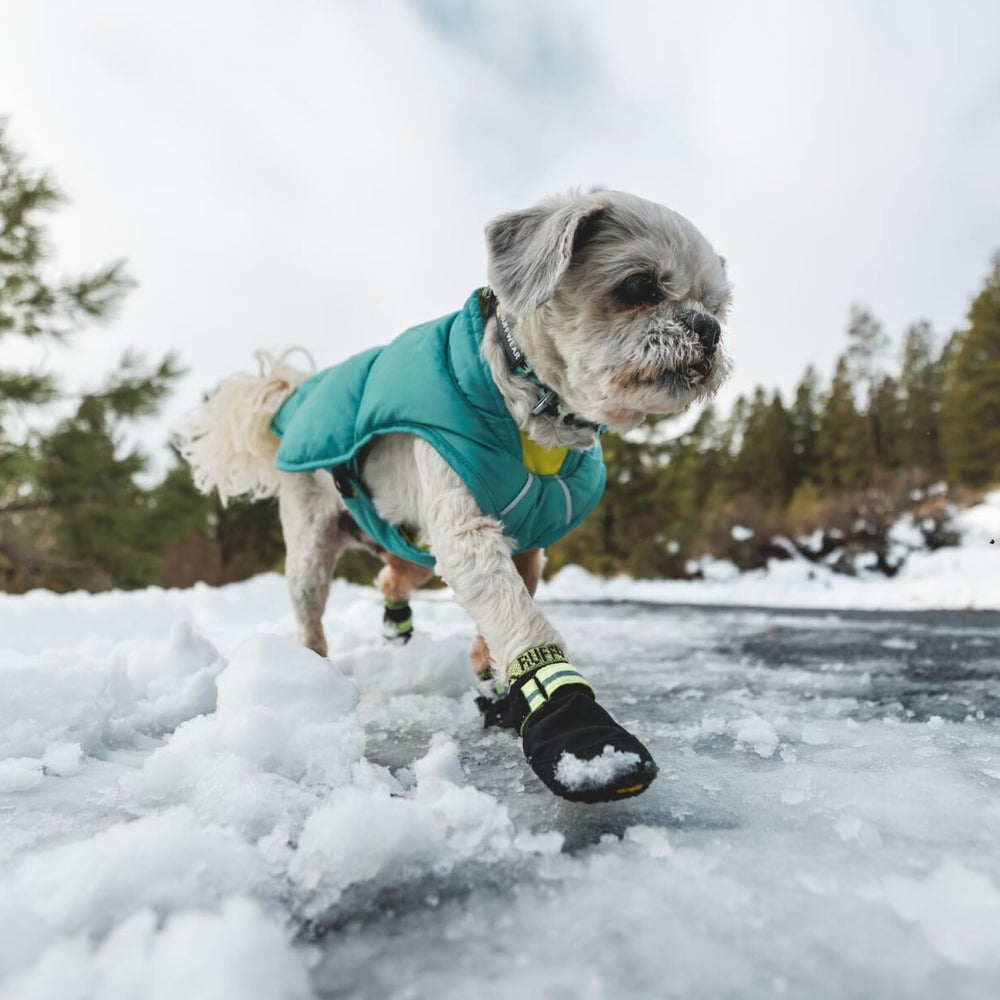 Ruffwear Summit Trex dog shoes weather-resistant materials simplify cleaning after muddy adventures.