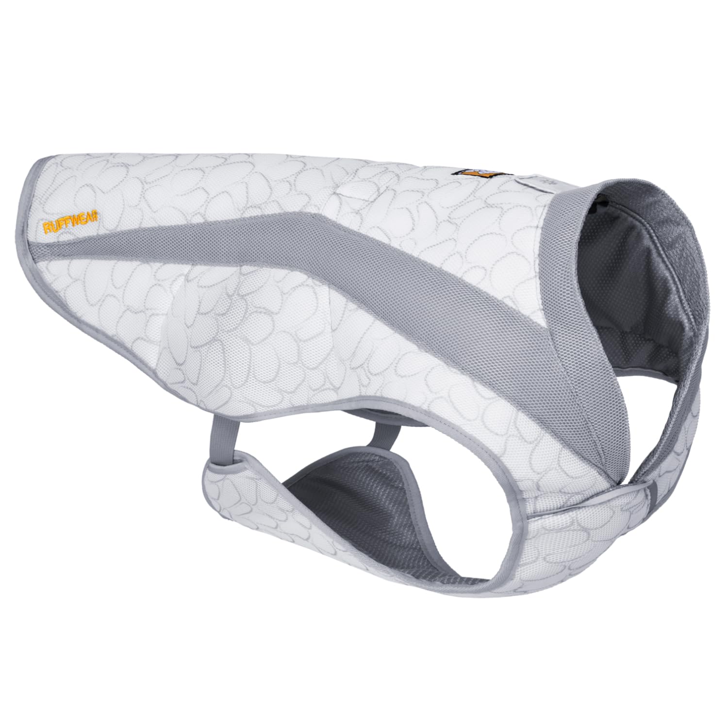 Ruffwear Swamp Cooler dog vest front view highlights sun protection and evaporative cooling.