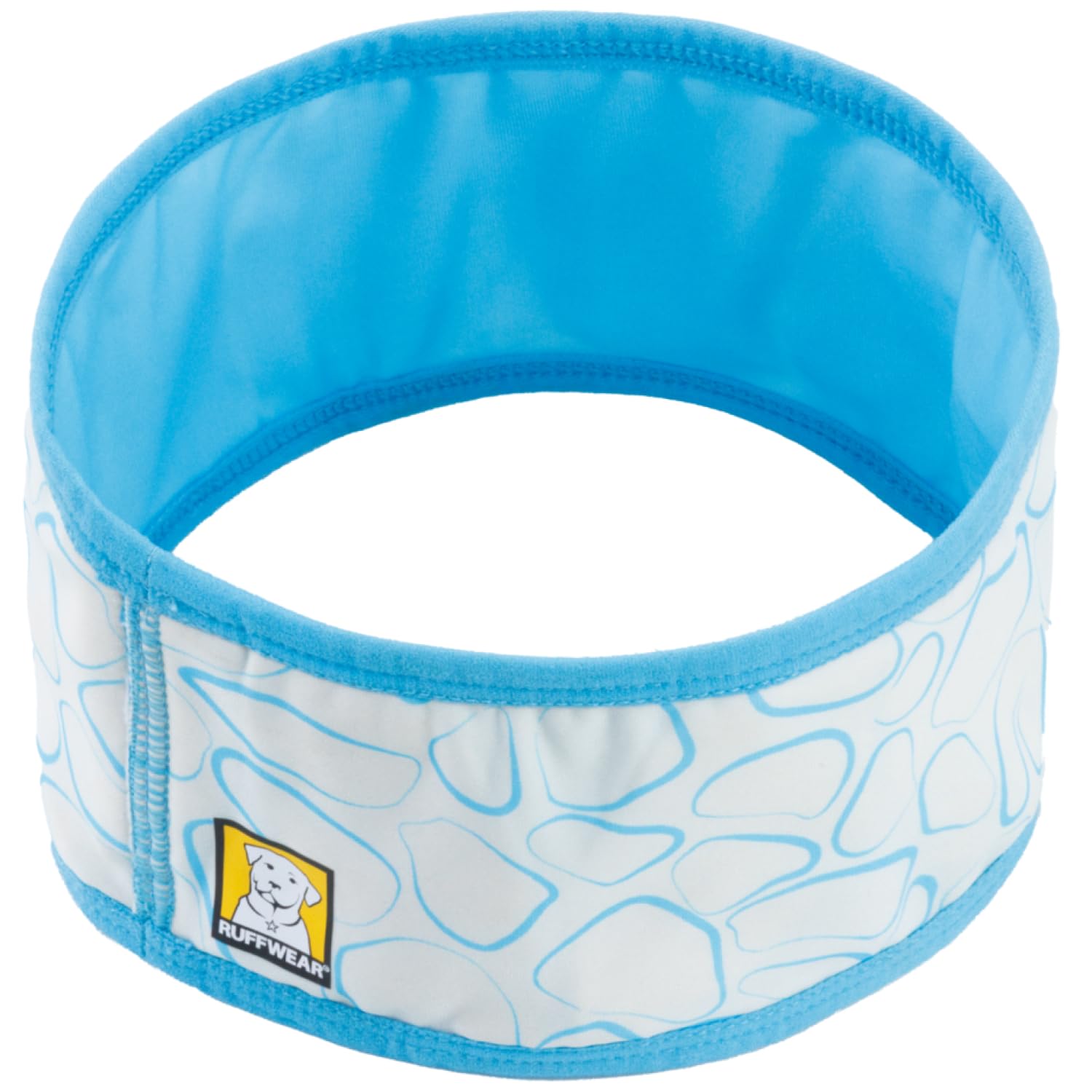 Ruffwear Swamp Cooler gaiter in wet-activation cooling mode for outdoor rest.