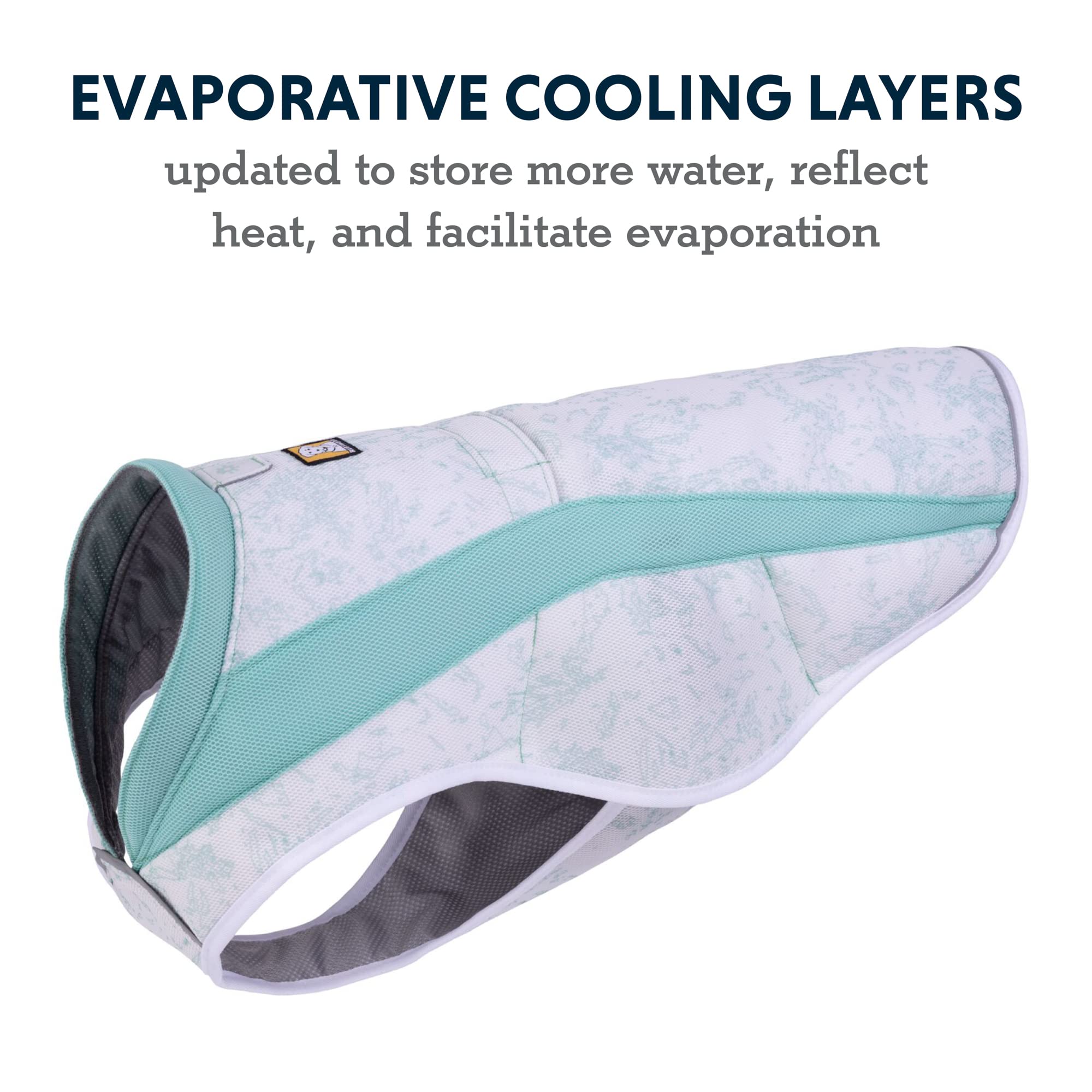 Ruffwear Swamp Cooler Vest UPF50 sun protection provides shade on trails