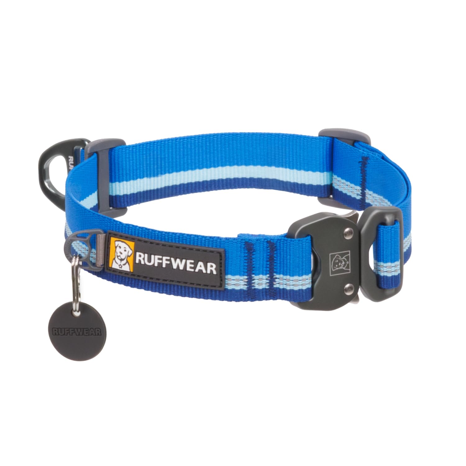 Ruffwear Top Rope Collar with Talon buckle secures a tight fit during energetic play.