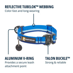 Ruffwear Top Rope Collar's anodized V-ring provides a sturdy leash connection.