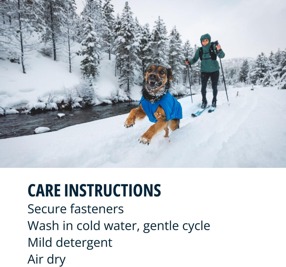 Ruffwear Vert Dog Winter Jacket includes a beacon loop for nighttime safety