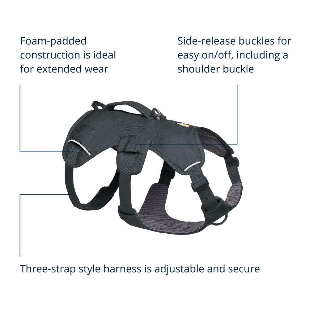 Ruffwear Web Master triple leash clips enable flexible control.