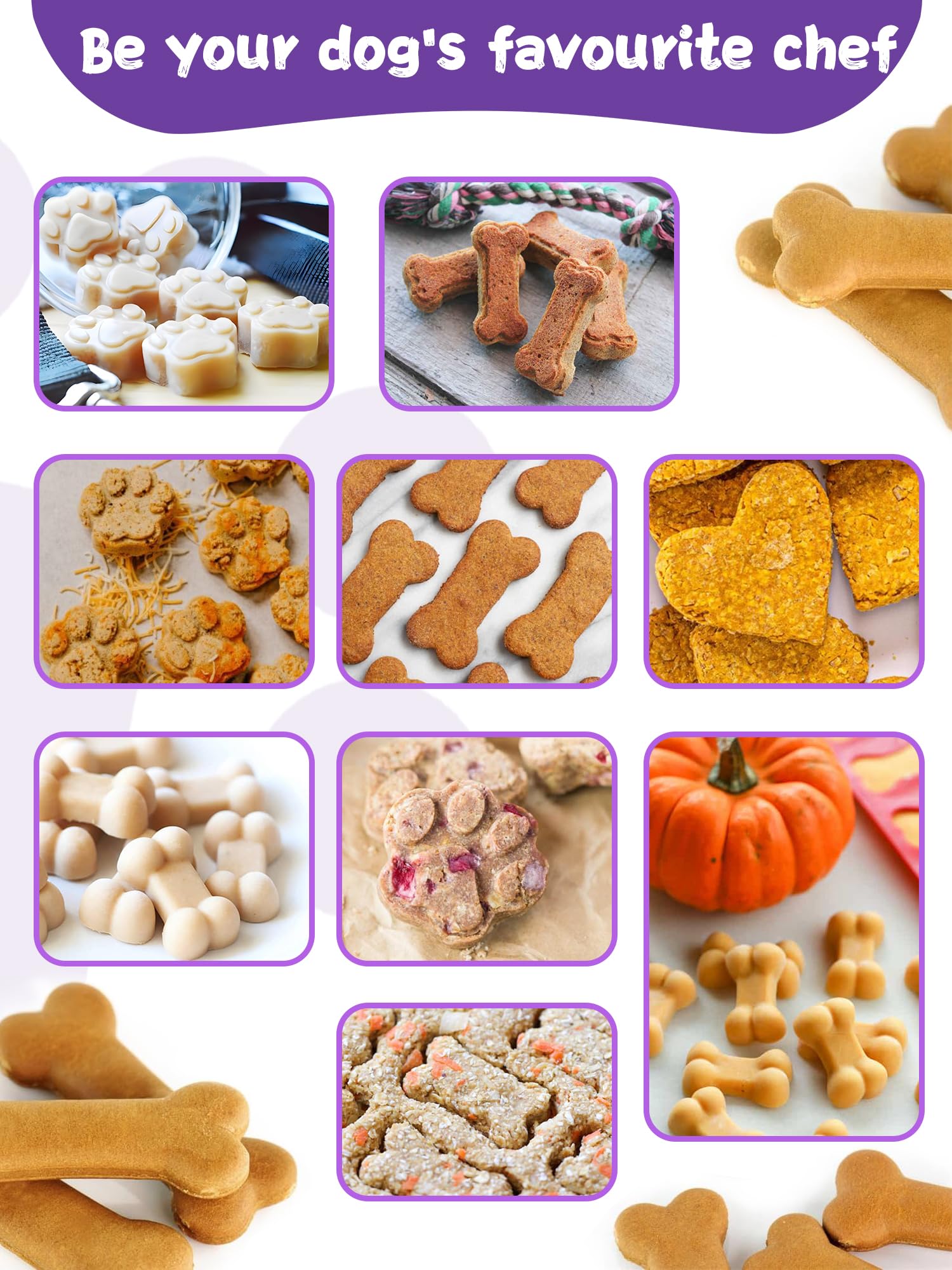 RUGVOMWM kitchen scene with finished dog treats ready to gift.