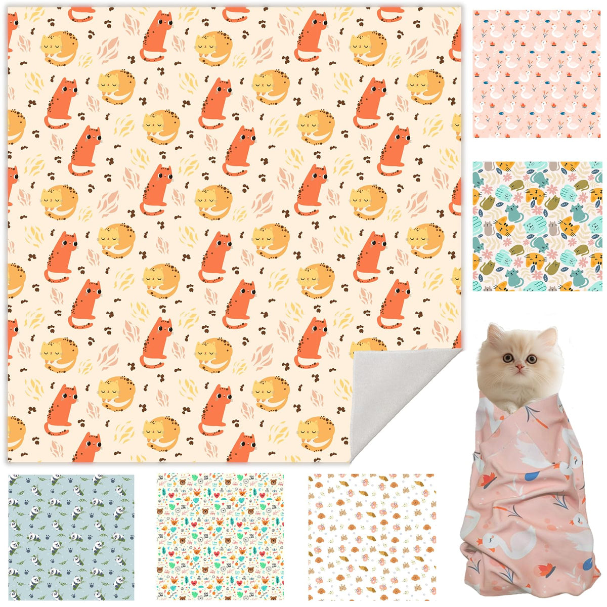 Ruiliangai cat wrap with secure self-adhesive straps for safer grooming.