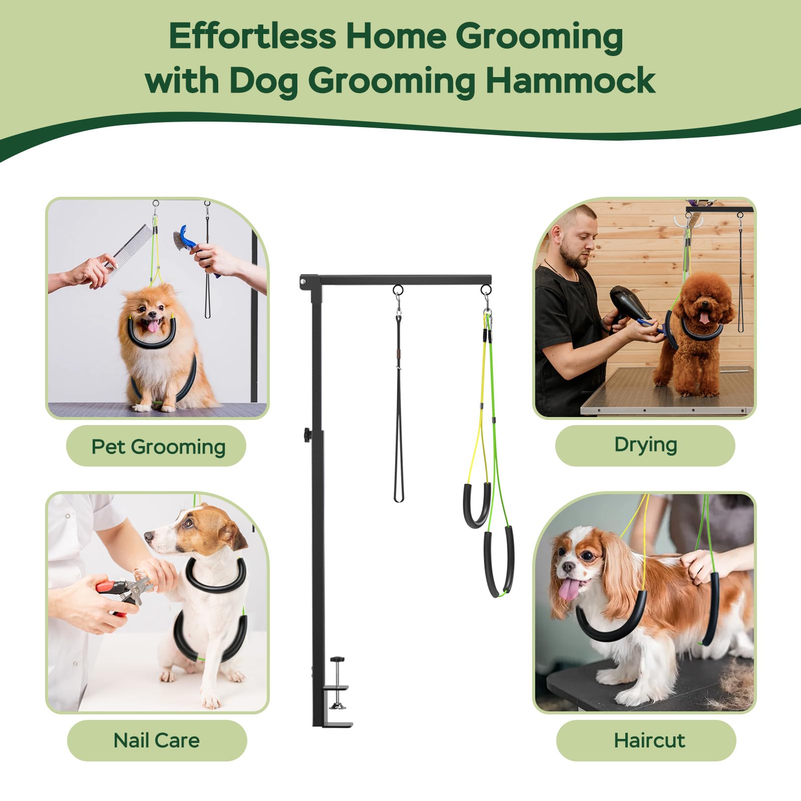 Ruiony grooming stand supports home and professional use across small and medium dogs