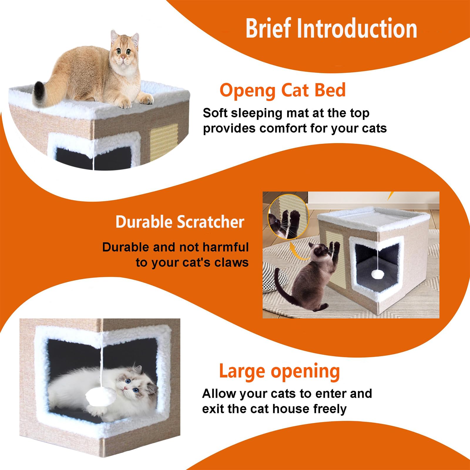 RuiXiangTeng cat house scratch pad promotes healthy scratching