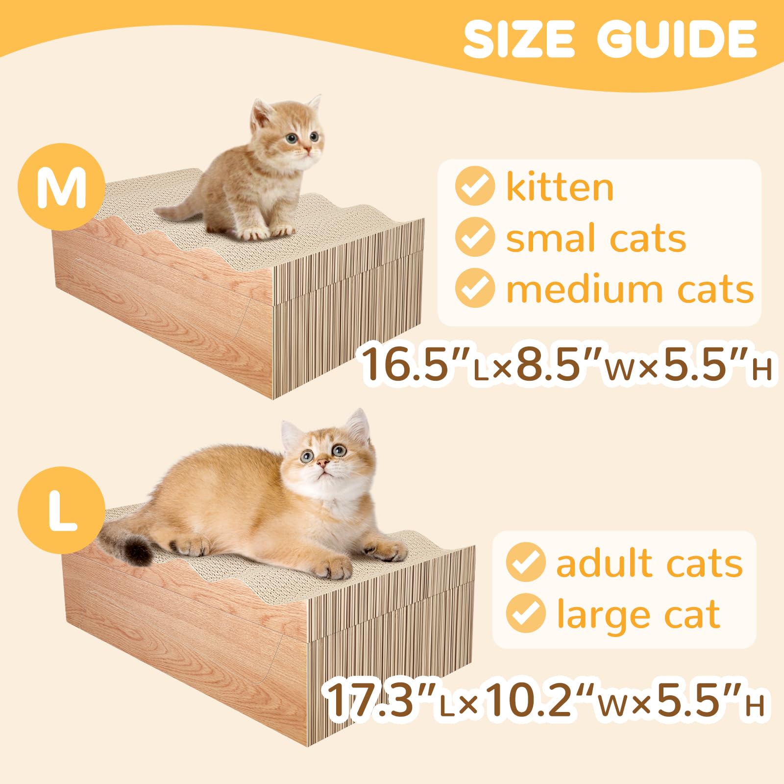 RUMUUKE cat scratch pad with extra-large surface fits bigger cats