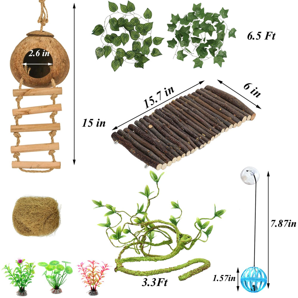 RUNANIA Crested Gecko Tank Accessories jungle decor elevates habitat realism for reptiles.