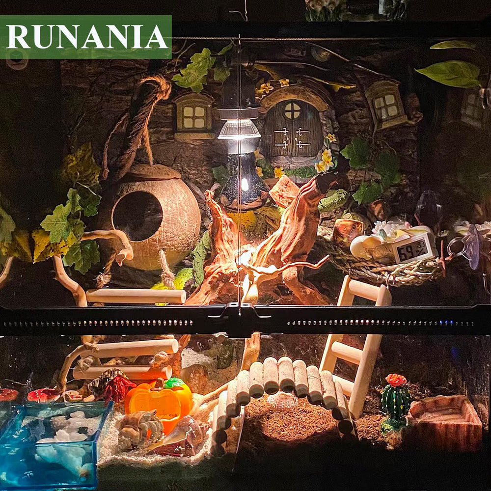 RUNANIA Crested Gecko Tank Accessories water grass flower balls provide visual appeal and enrichment.
