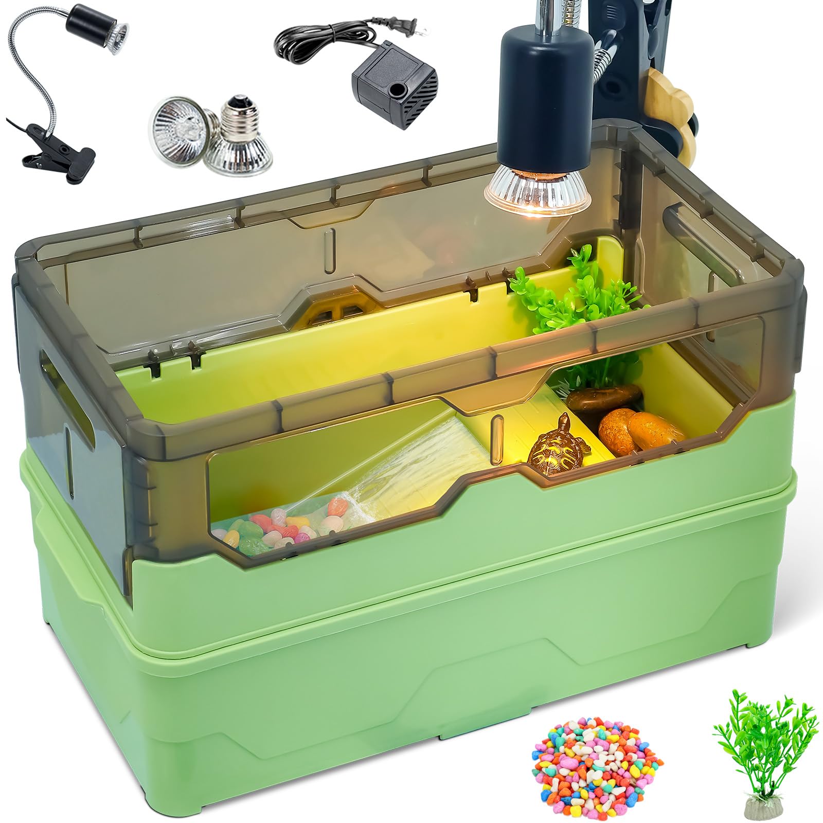 RunDuck Turtle Habitat Kit waterfall feature for engaging water play.
