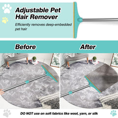 Rundik carpet rake edge-design protects fabrics while removing hair.
