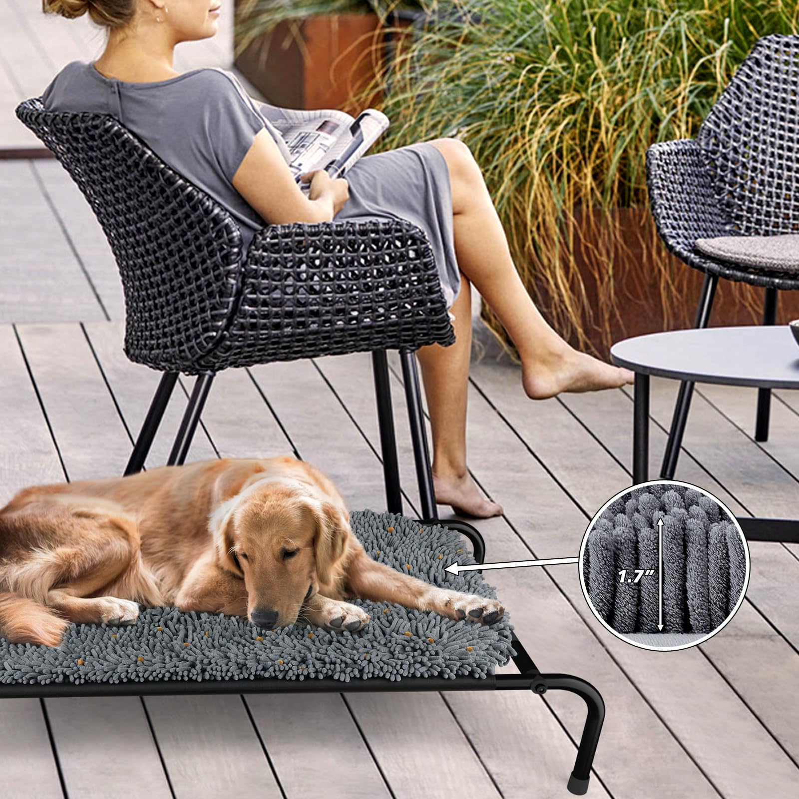 Rundik skid resistant feet help keep the bed steady on varied floors.