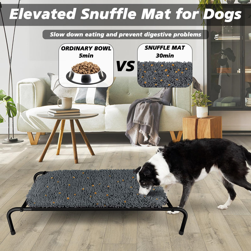 Rundik snuffle mat closeup highlights treat hiding strands for enrichment.