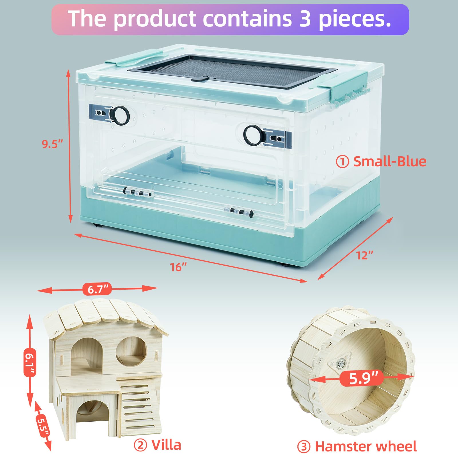 RunDuck 360° viewing in transparent PP material allows constant pet observation.