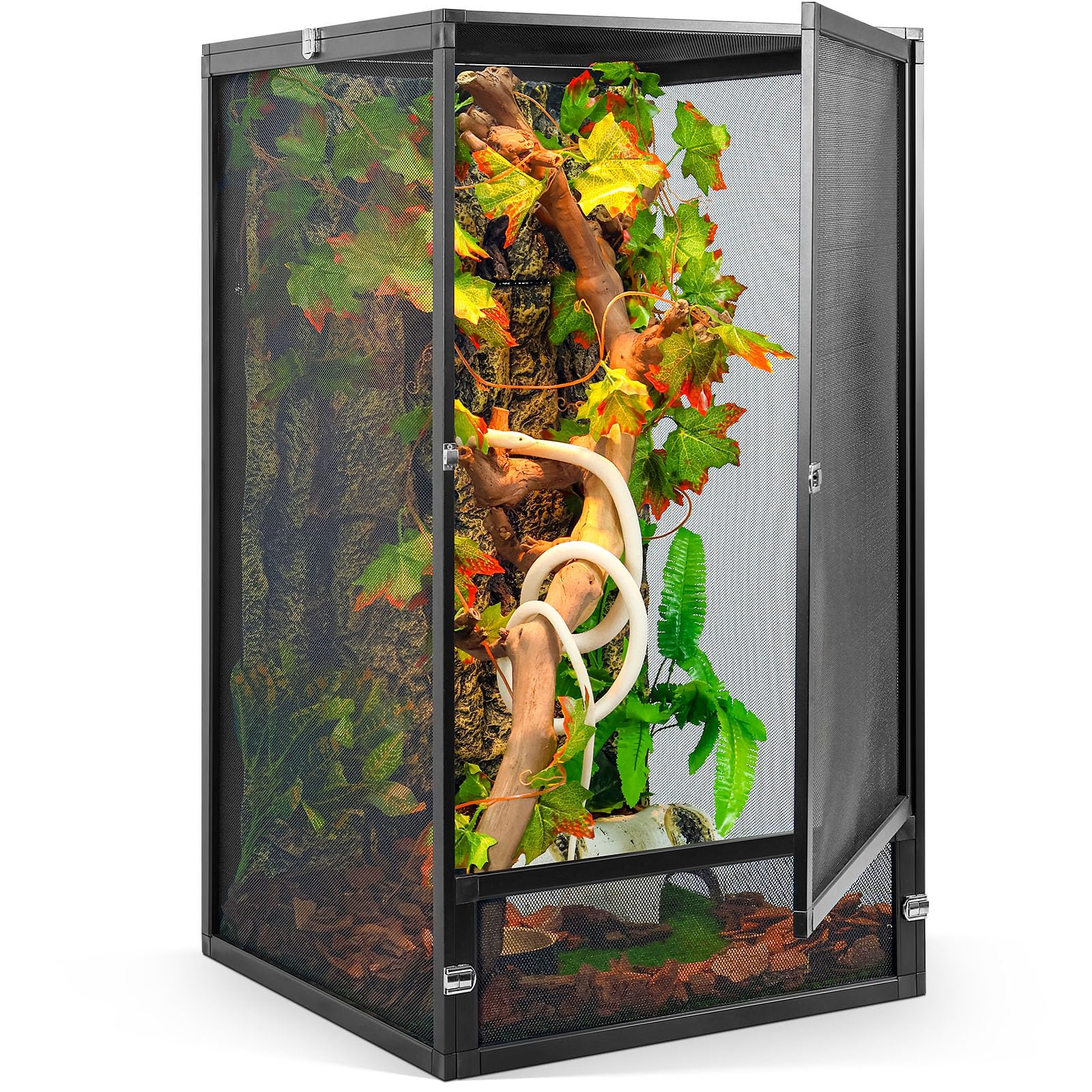 RunDuck 45-gallon panoramic terrarium front view with expansive visibility for easy observation.