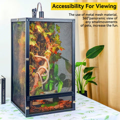 RunDuck 45-gallon terrarium top view highlighting airflow-friendly five-sided ventilation.