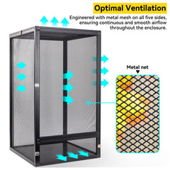 RunDuck 45-gallon terrarium feeding door close-up demonstrates effortless feeding access.